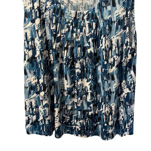 Jones Studio Womens Abstract Blue Sleeveless Top Sz 2X blouse - Picture 5 of 12